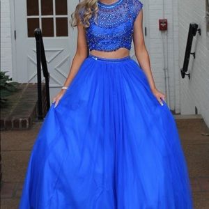 ROYAL BLUE MAC DUGGAL PROM DRESS
